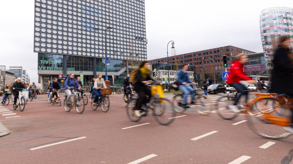 People cycling in the Netherlands